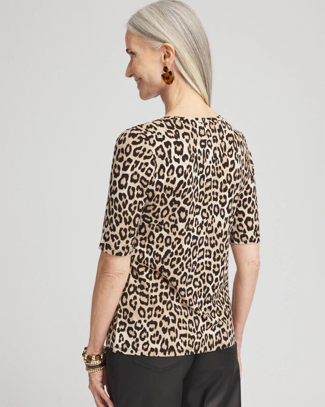The Touch of Cool Leopard Elbow Sleeve Layering Tee - image 3